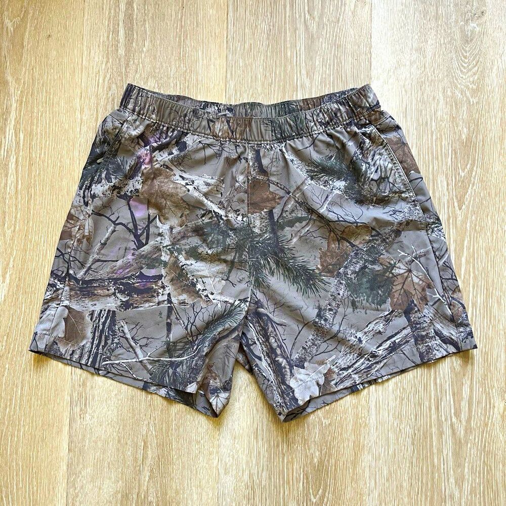 Hollister Men's Realtree Camo Volley Shorts Size Large Gray Wooded Tree